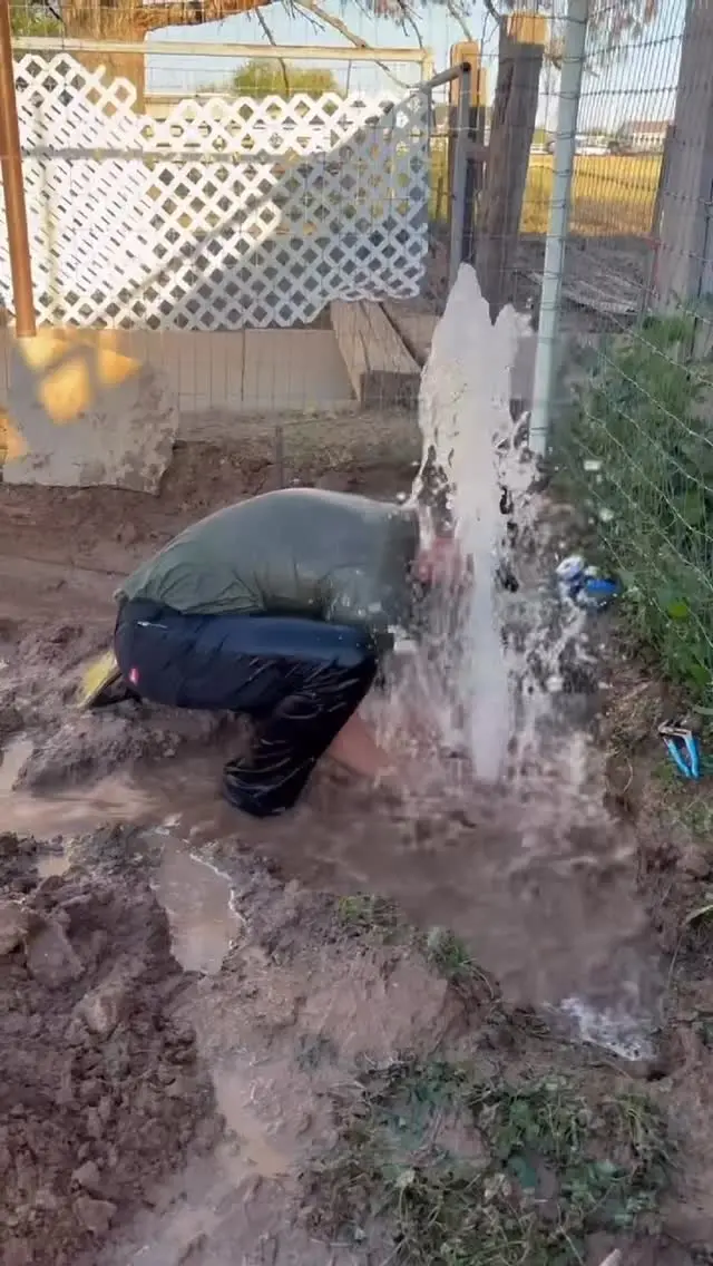 Water spraying everywhere 1” PVC live line, failed valve, and no time to waste